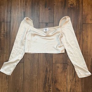 Princess Polly Love Song Satin Crop Top, size 6